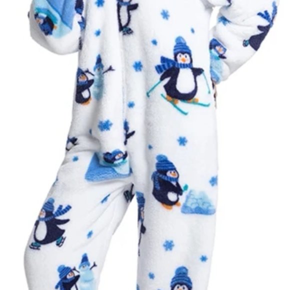 Women's Onesie jumpsuit Pajamas Fuzzy Fleece One Piece Adult Winter Warm Romper - Picture 9 of 9